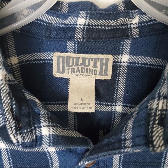 Duluth Trading Co Men’s L Button Down Heavy Plaid Flannel Shirt Long Sleeve - Picture 4 of 5